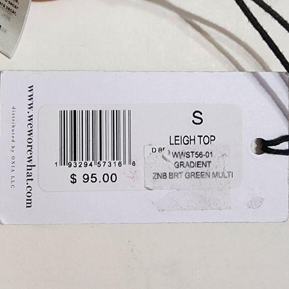 WEWOREWHAT Leigh Gradient Square Neck Bikini Top Bright Green Ombre Small NEW - Picture 5 of 10